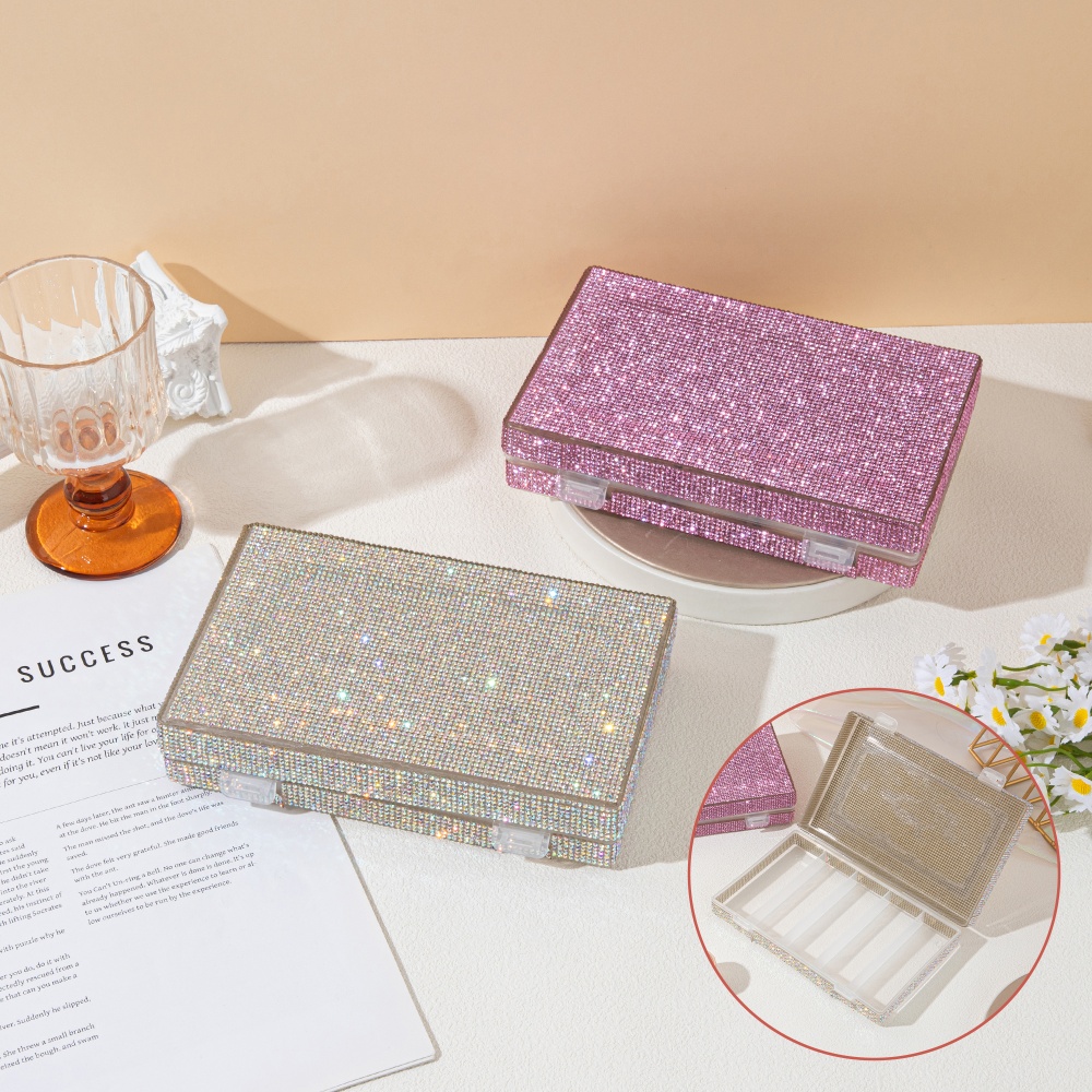 Luxury Skincare Organizer - Luxe glanzende rhinestone opbergdoos, dubbel te