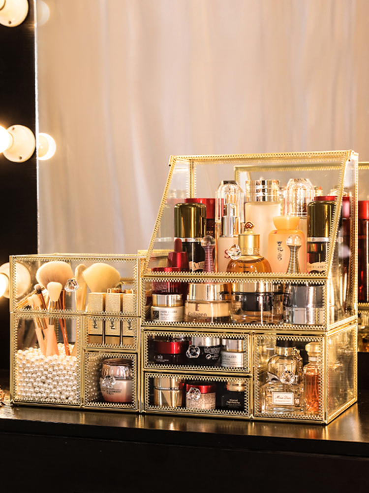 Luxury Skincare Mask - Luxe glazen opbergdoos voor cosmetica, grote