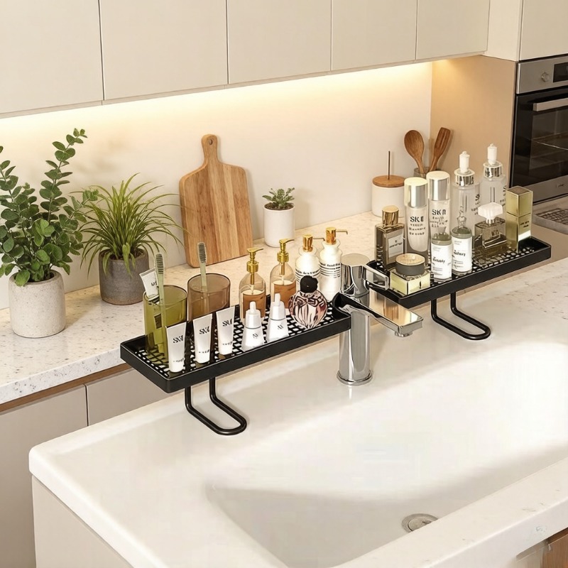 Luxury Skincare Organizer - Luxe, eenvoudige opbergrek voor de wastafel,