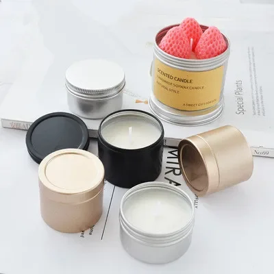 Luxury Skincare Containers - Luxe kaarsenpotten met deksel, ronde kaarsenverpakkingen